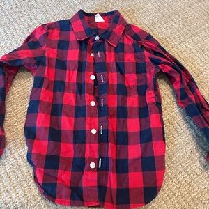 Red and Blue Plaid Kids Shirt